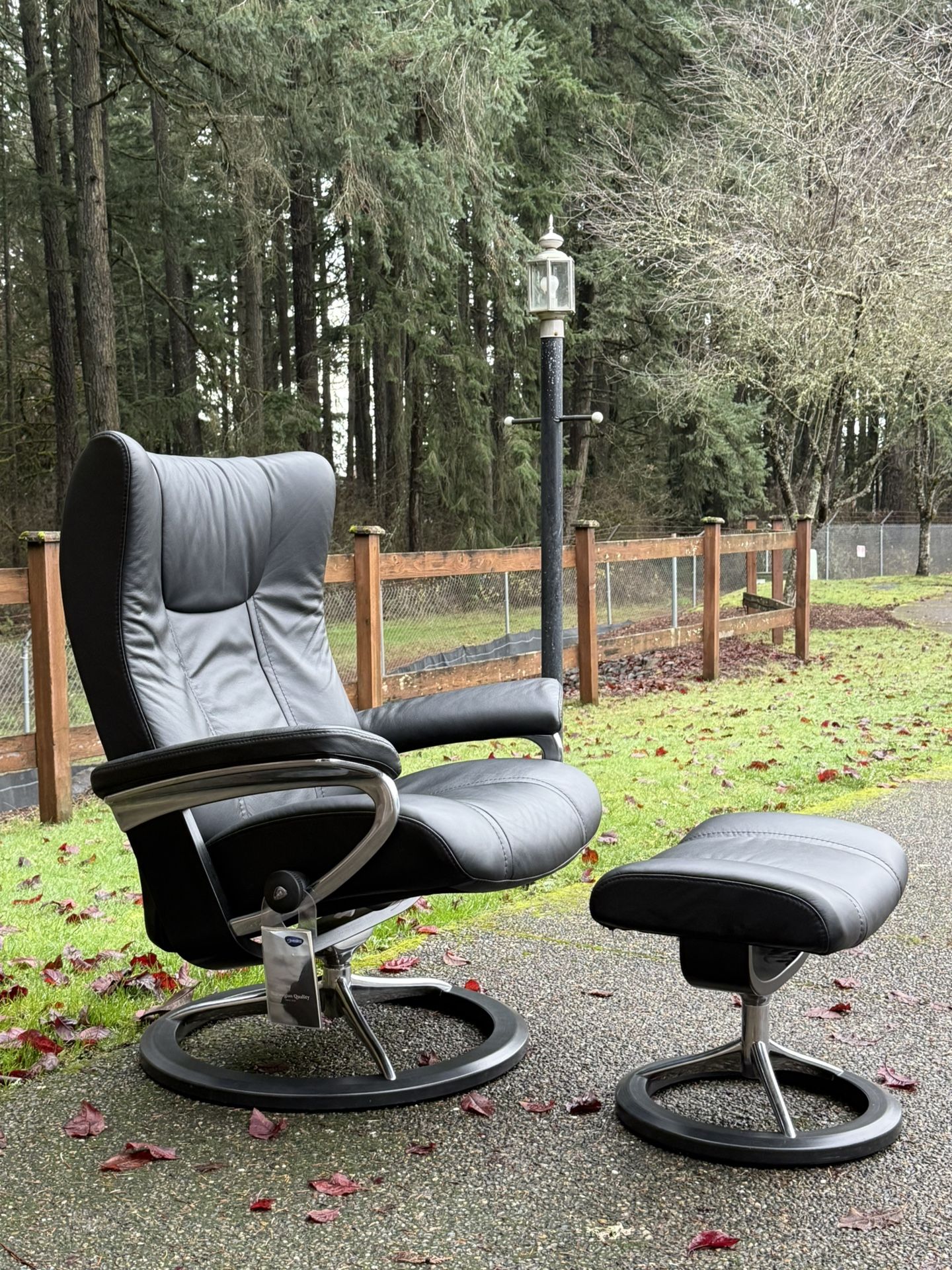 Ekornes Stressless Wing Signature Chair & Ottoman