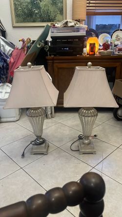 Lamp set mercury glass style