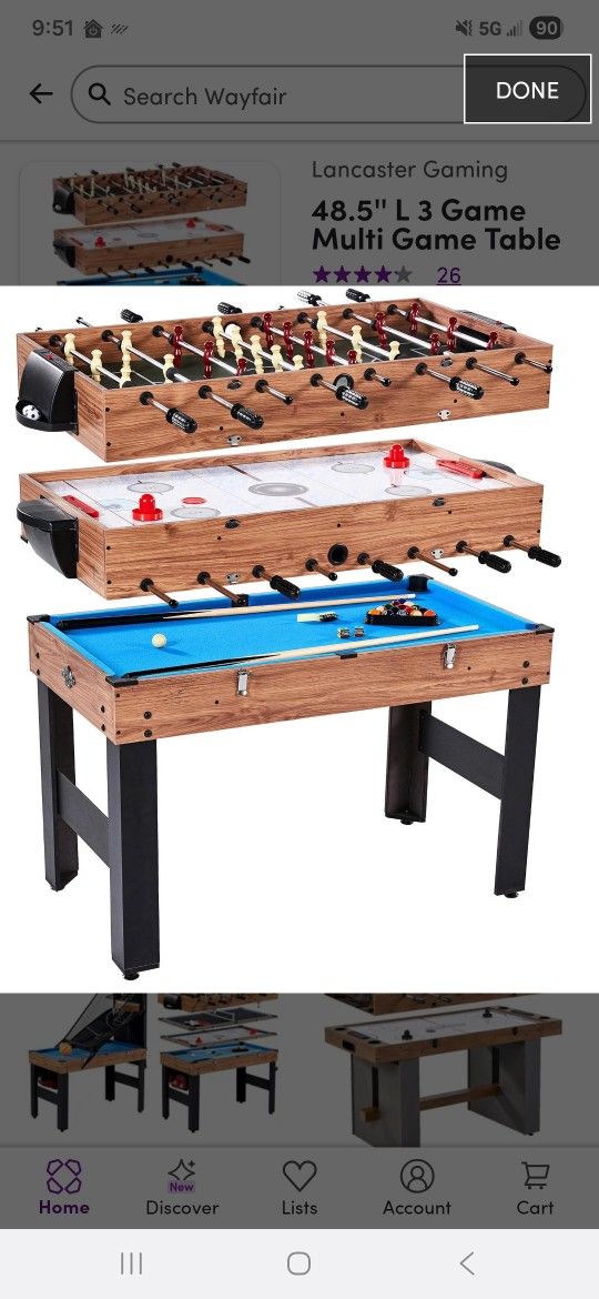 3 In 1 Multi Game Table