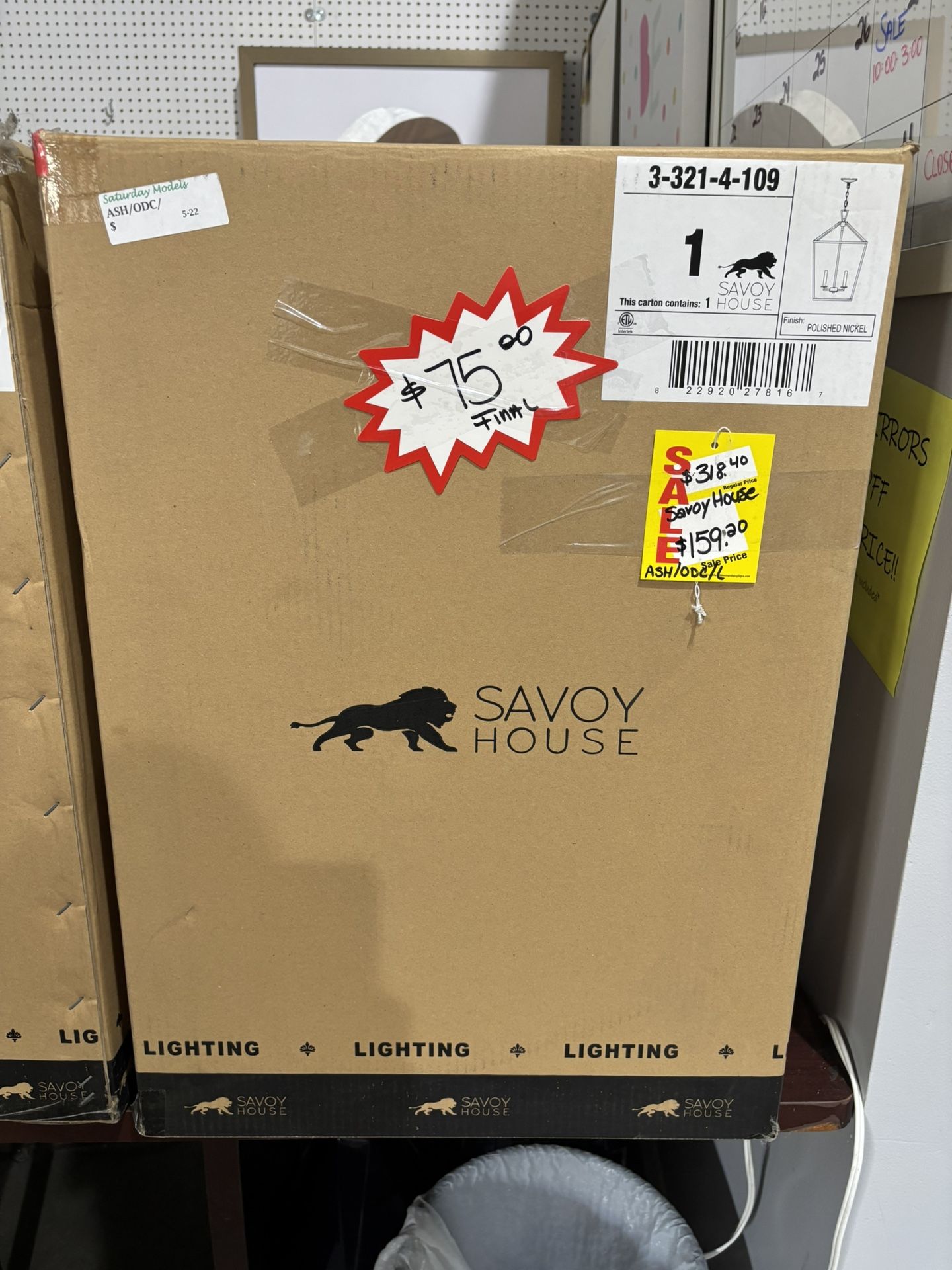 Brand new! Savoy House Polished Nickel Light Fixture