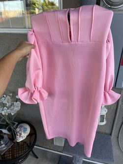 2  Pink dresses With Puffy Sleeves