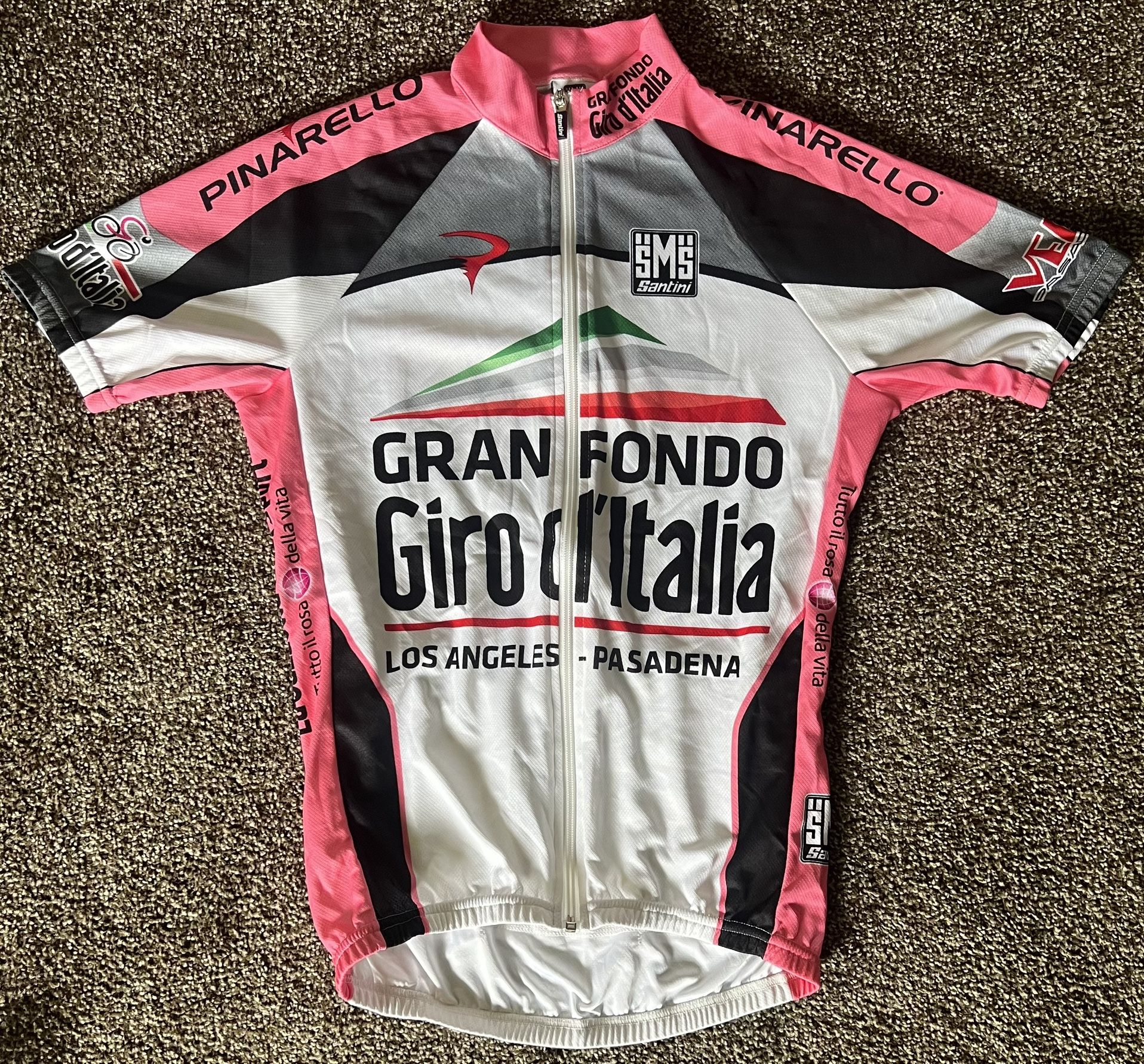 NWOT RARE Gran Fondo Giro d'Italia SMS Santini Cycling Jersey, Los Angeles - Pasadena - M For sale is a NEW WITHOUT TAGS (NWOT) Gran Fondo Giro d’Ita