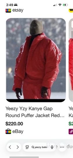Balenciaga red Yeezy gap puffer