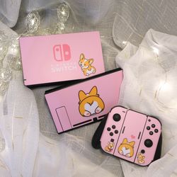 Nintendo Switch Skin Stickers - Pink Corgi