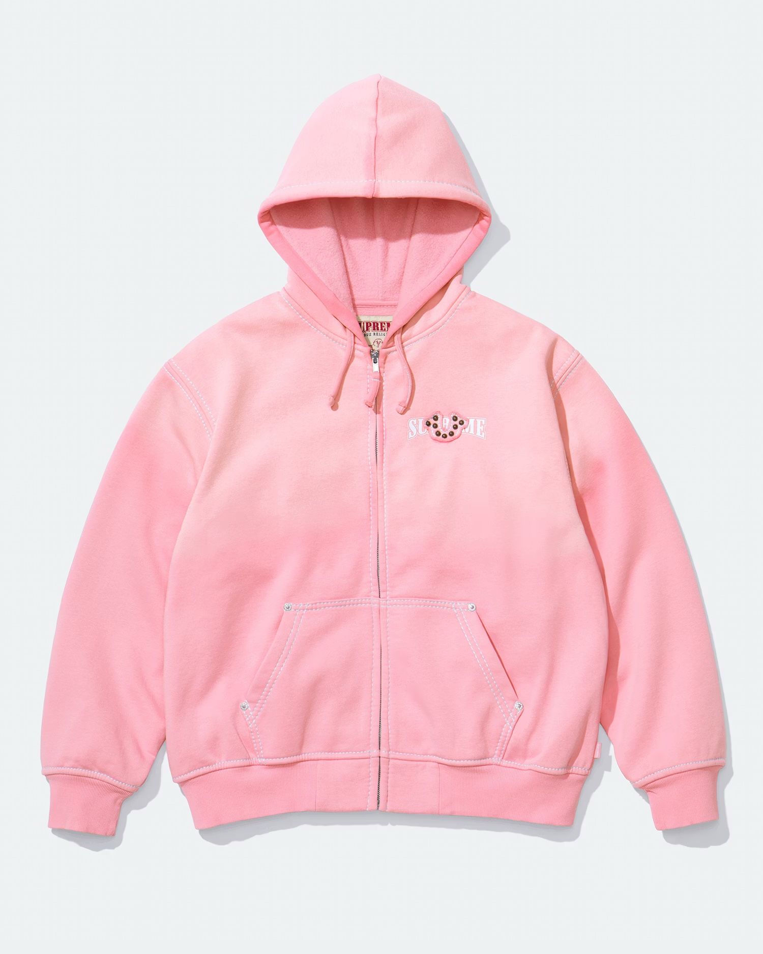 Supreme x True Religion Zip Up Hooded Sweatshirt - Pink size Medium