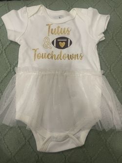 New 9m Tutus And Touchdowns Onesie