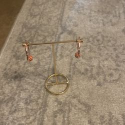 Rose Gold Color Hoop Basketball Earrings