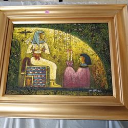 Egyptian Oil Art on Canvass 12x16   $25