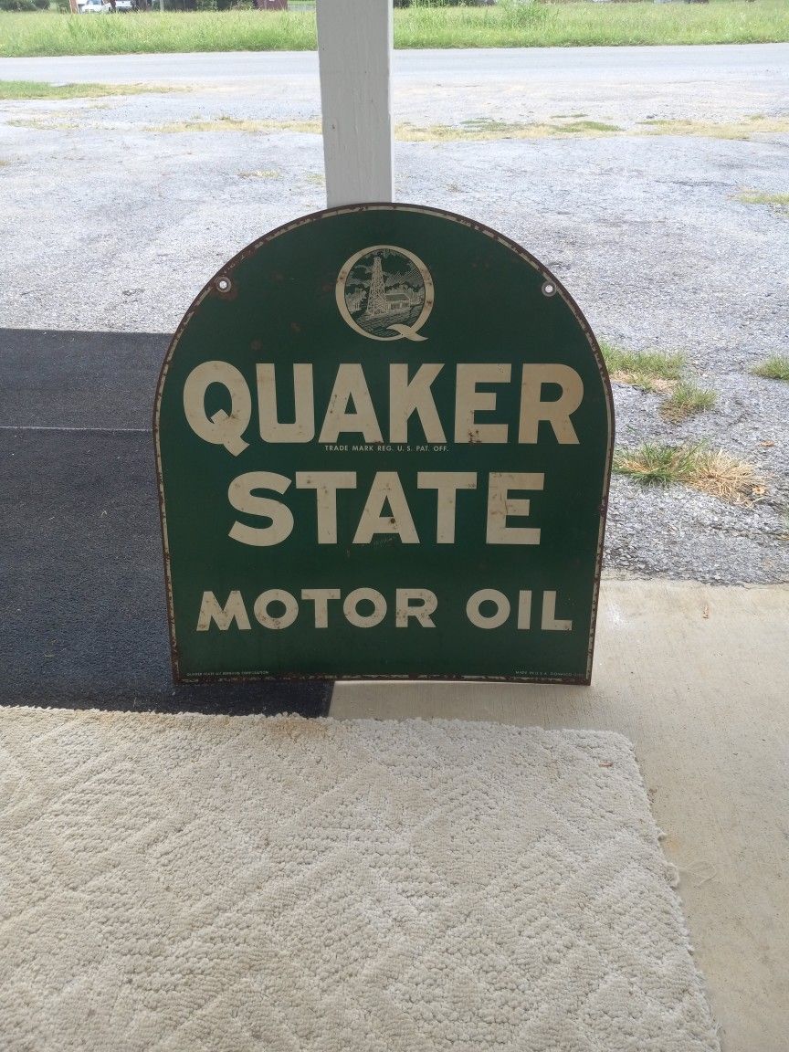 26x29 Quaker State Double Sided Sign