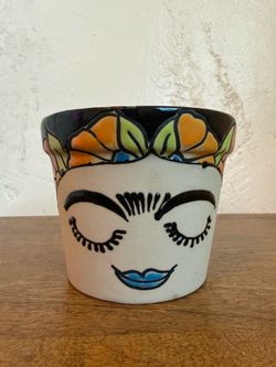 Beautiful Handcrafted Frida Kahlo Planter Pot