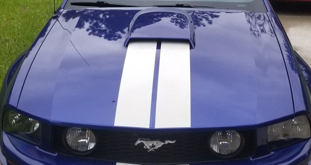 2005 Mustang roush  Sonic Blue Hood