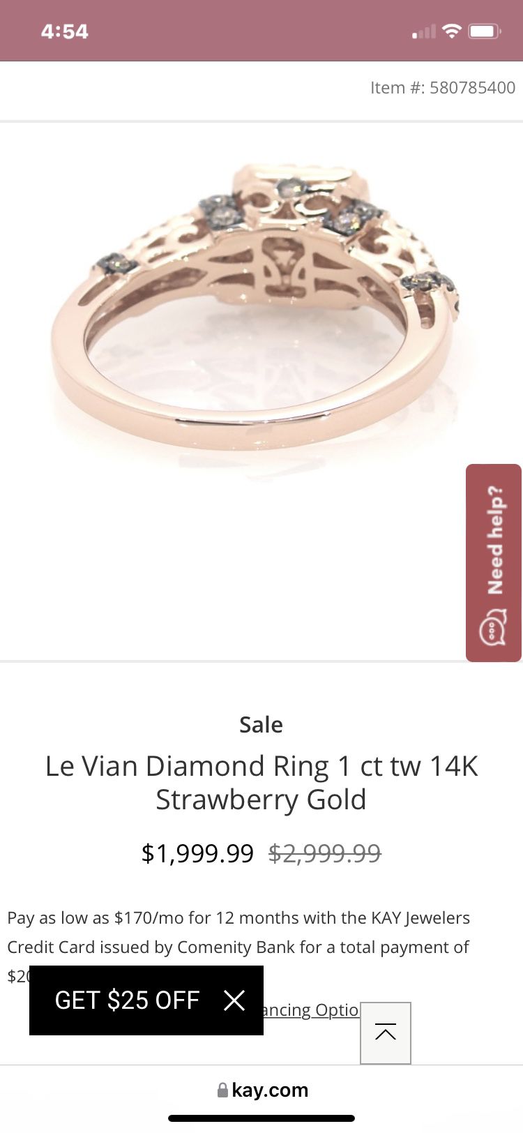 I love you on chocolate diamond engagement ring