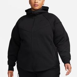Nike Sportswear Tech Fleece Womens Plus 0X Full-Zip Hoodie Black FB8340 010