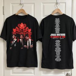 Jonas Brothers Merch Collection Burning Up Crest Tour 2026 Two Sided T-Shirt