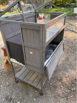 Large animal cage on wheels