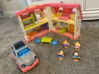 Fisher price little people doll house light up seahorse Melissa and Doug stamps and helmet