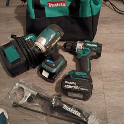 Makita 18V LXT Brushless Concrete Hammer Drill and 4-Speed Hex Impact Driver Kit 