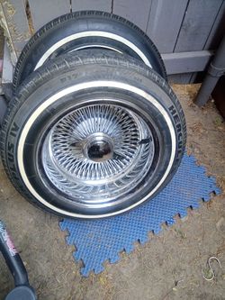 Hercules P175/70R13 Tires with Chrome Wire Spoke Wheels