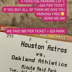 Astros Vs Athletics Tickets July 6 7pm