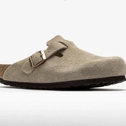 NEW Birkenstock Boston Taupe Suede Narrow With Box Fast Shipping