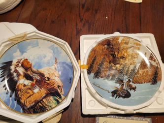 2 Plates Franklin Mint American Indian Heritage and W S GEORGE.  Paul Calle