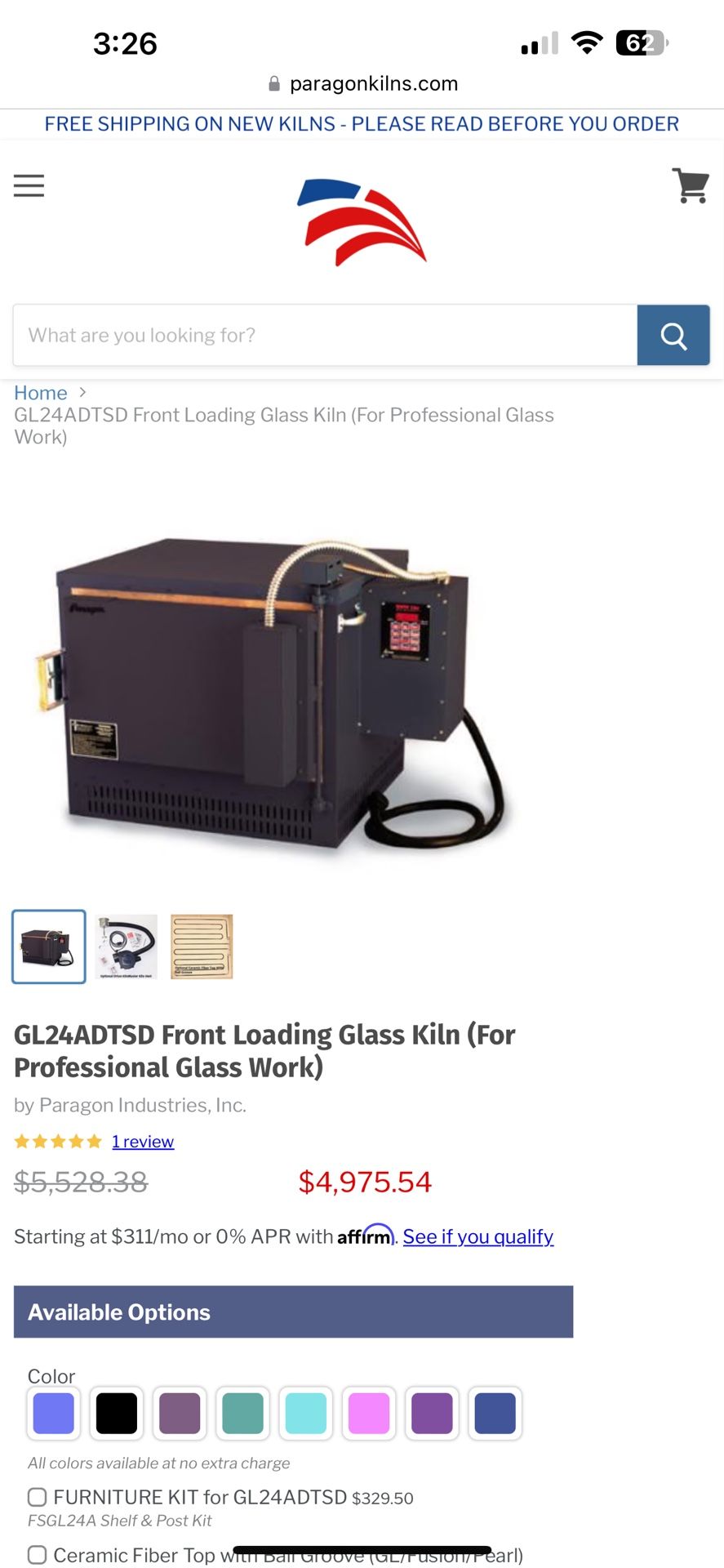 Paragon GL24 Glass Kiln
