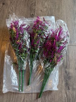 Purple Plastic Flowers New