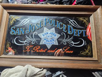 San Jose Police Dept. Framed Mirror Sign