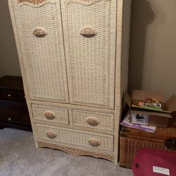 Wicker Armoire 