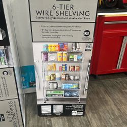 Six tier wire shelving