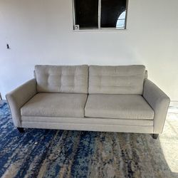 Made in USA Gray Sofa Couch – Tufted Back | 81” Wide | Delivery Available