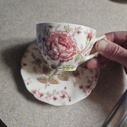 Johnson Brothers Rose Chintz Cup N Saucer