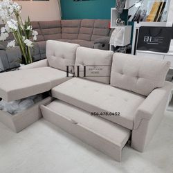 Sleeper Sectional Sofa Pull Out Bed Grey Sleeper 