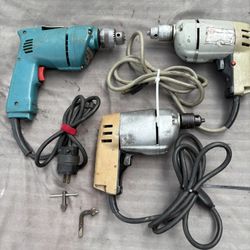 Solid Corded Drill Bundle- Makita, Craftsman, Bl & Decker- Healthy Cords, Chuck Keys