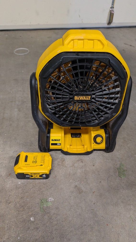 DeWalt 20V DCE511 Variable Speed Fan With 20V 4.0 aH Max XR Battery And Charger