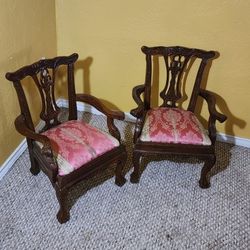 2 Vintage Wooden Child ARM CHAIRS $50 each