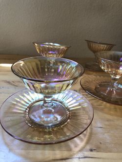 Vintage Iridescent Dessert Bowls