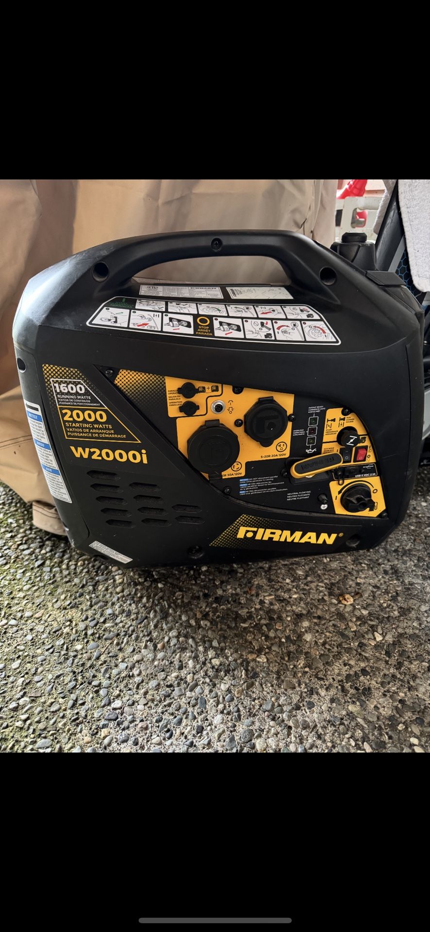 generator Firman W2000i and 25 foot extension cord
