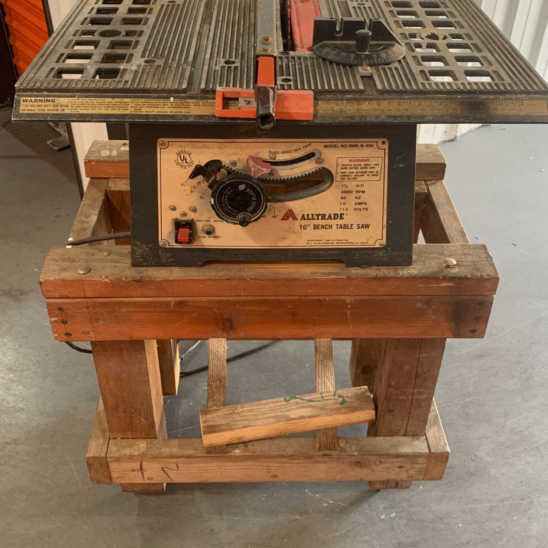 10” Bench Table Saw