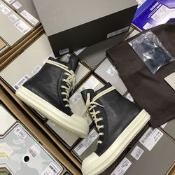Rick Owens Leather Low Sneakers 36