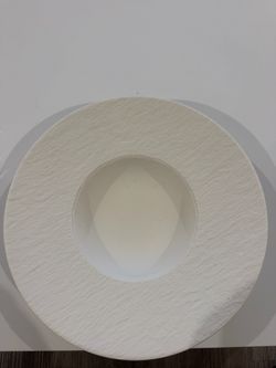 White Wide Brim Textured Ceramic Bowl