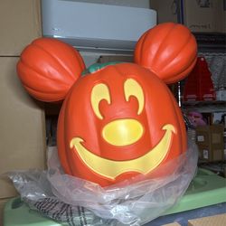 Disney Parks 2023 Halloween Mickey Mouse Light-Up Jack-O-Lantern Pumpkin 22”