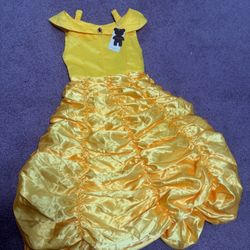 New 7 8 Kids Girls Yellow Princess Renaissance Dress Costume Bell Victorian 