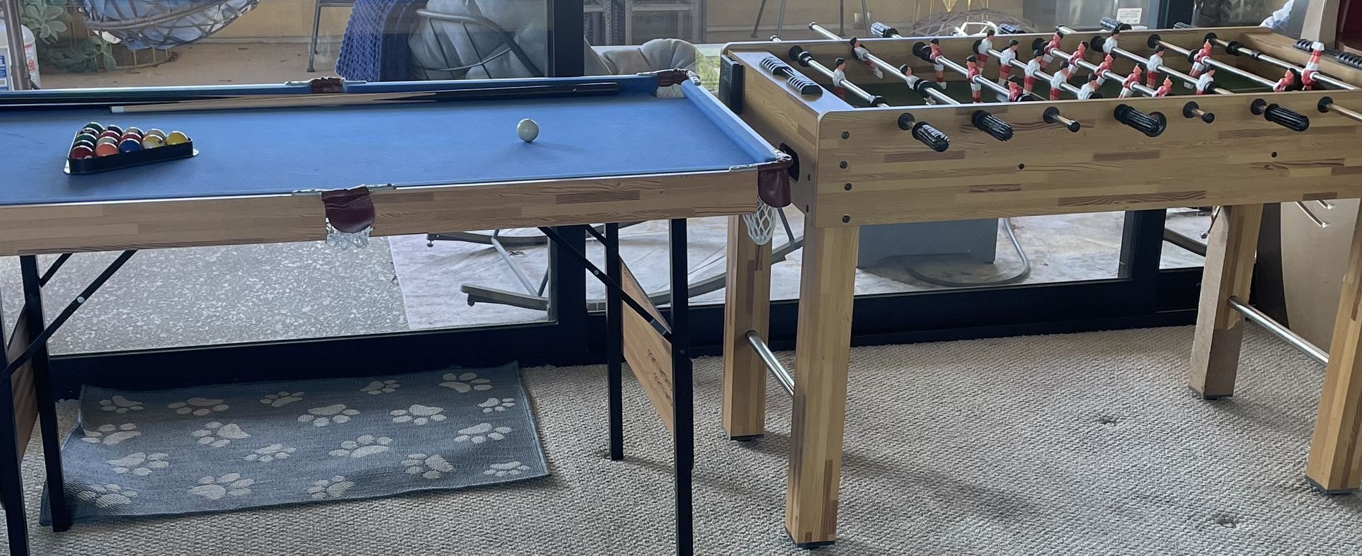 Pool Table and  Foosball Table Combo set 