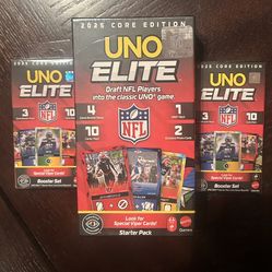 UNO Elite NFL Starter Pack 2025 Core Edition With 2 Booster Set - SEALED