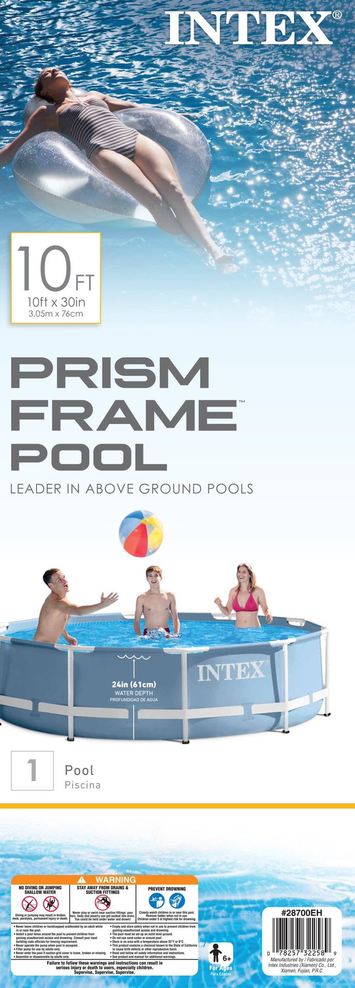 Intex 10’ x 30’’ Prism Frame Round Pool