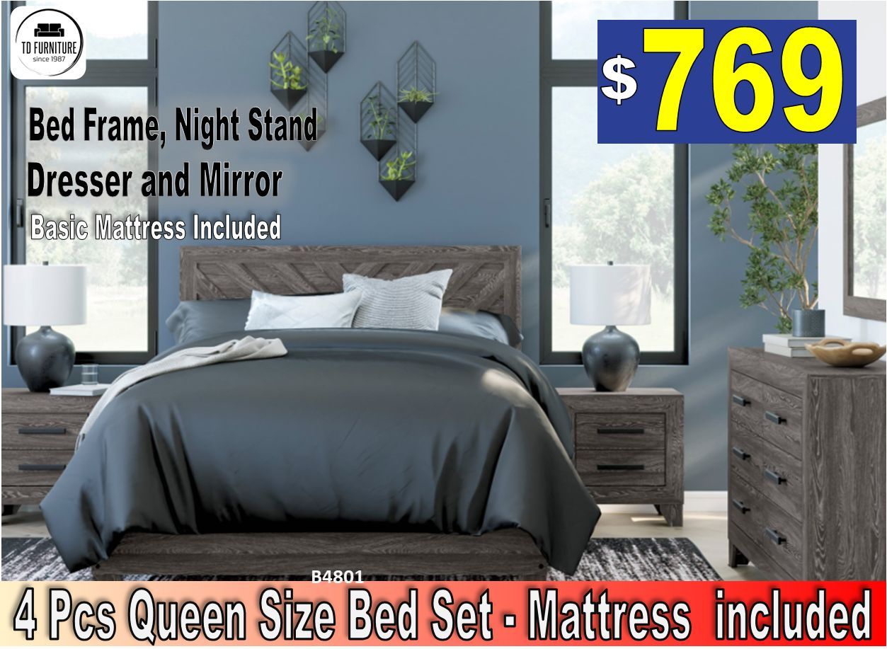 Queen Bedroom Set + Mattress/boxspring