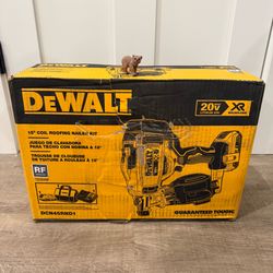 DeWalt DCN45RND1 20V MAX XR Cordless 15° Coil Roofing Nailer Kit 2.0Ah Battery Charger Bag NEW