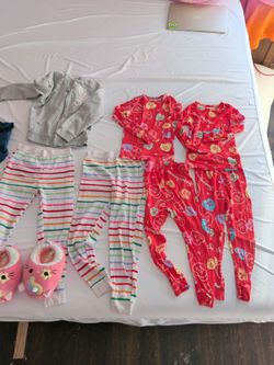 Girls size 6 Girls Clothing Bundle Pajamas Hoodie Slippers