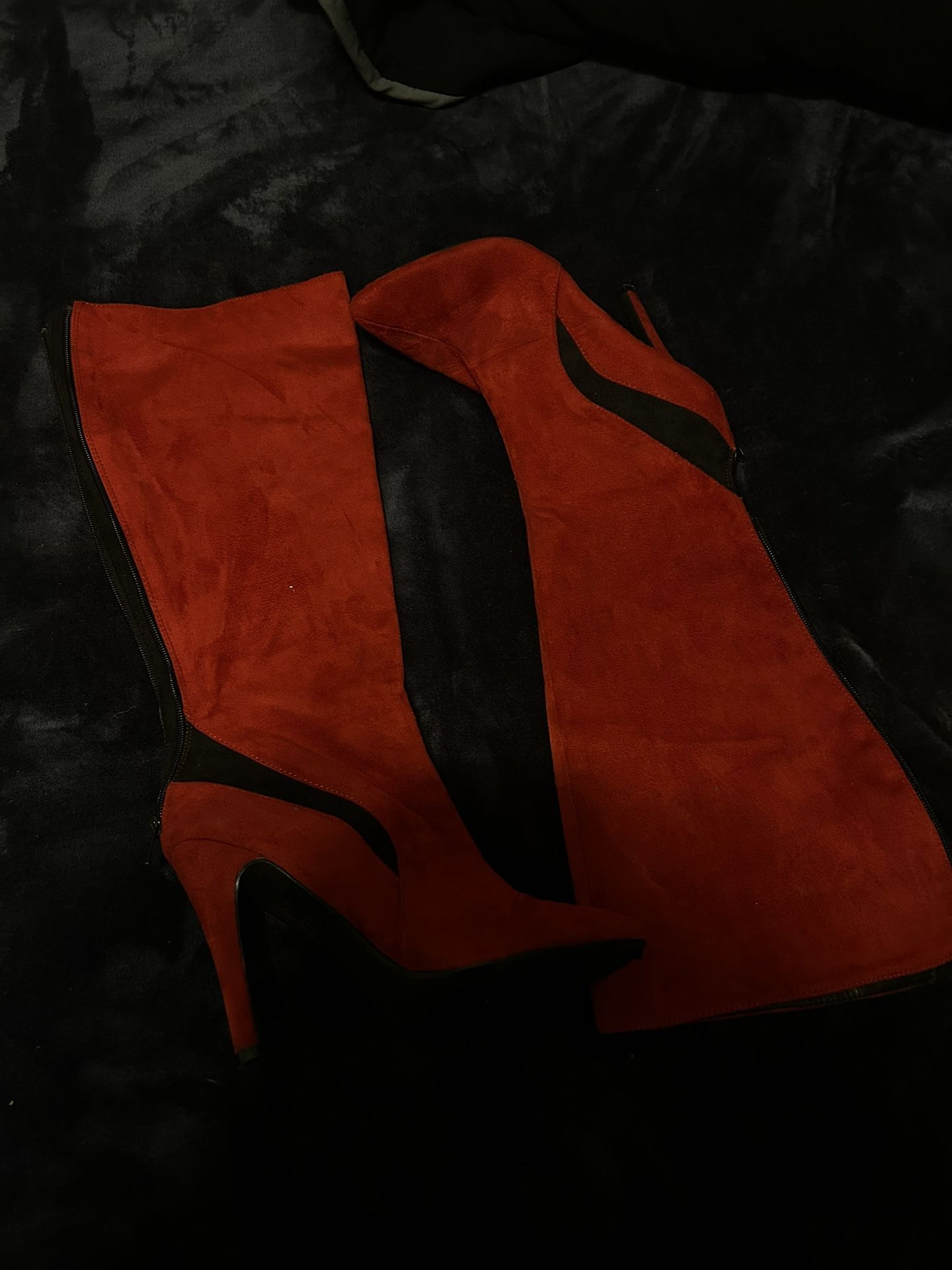 red suede boots #suede boots #womens